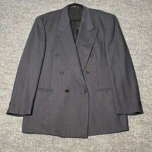 Attimo Oreste Boggio Casero Virgin Wool Double Breasted Blazer Navy Men 44L Blue